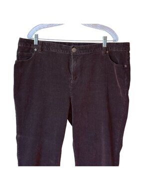 Lands End Womens Pants 18 Fit 2 Size 18 Brown Corduroy 42 x 31 Stretch